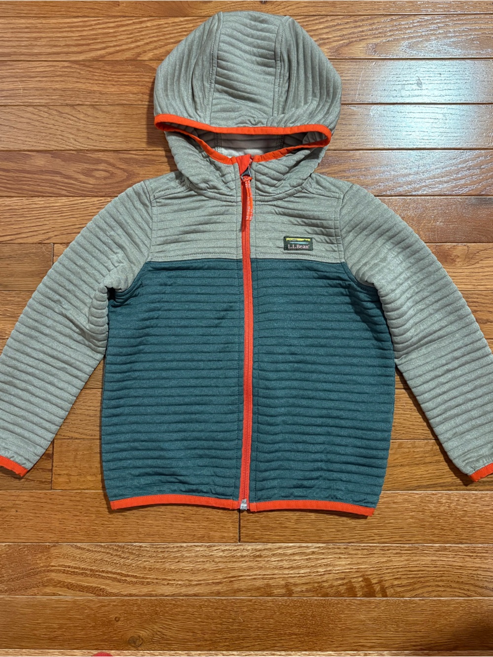 L.L. Bean Toddlers’ Airlight Full Zip Hoodie in Putty, Size 4T